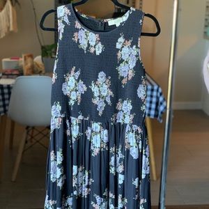 Loft Dress black floral size 6